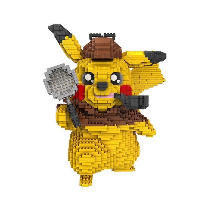 Detective Pikachu building block model (15cm x 15cm x 15cm)