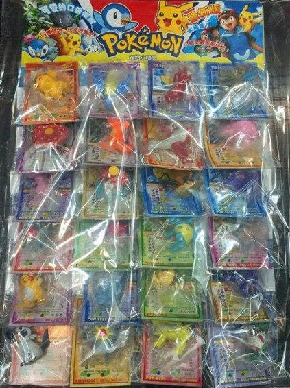 24 pcs. Pokemon figures (approx. 2-6cm) with cards