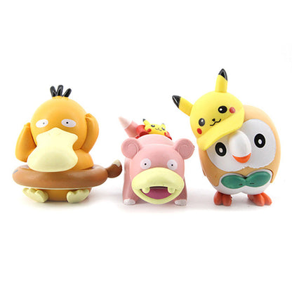 Eevee Eevee, Pikachu, Enton etc. Cosplay Figures - 6 pcs in a set