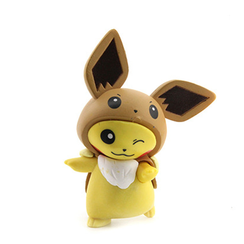 Eevee Eevee, Pikachu, Enton etc. Cosplay Figures - 6 pcs in a set