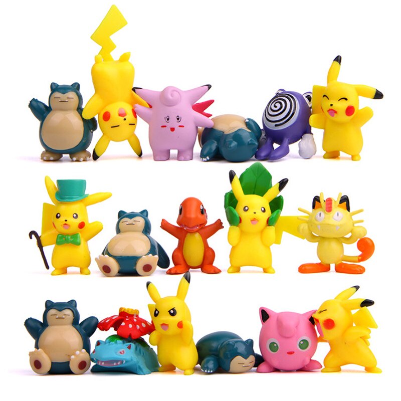 17 pcs. Pokemon figure set: Pikachu Jigglypuff and much more.