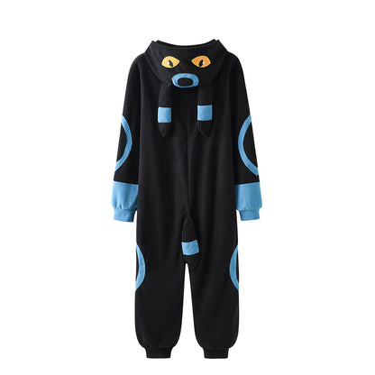 Fluffy Nachtara Umbreon onesie pajamas