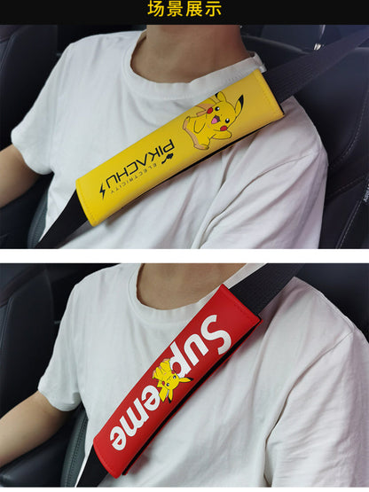 Car seat belt cover in Pikachu or Pokemon design