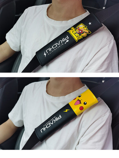 Car seat belt cover in Pikachu or Pokemon design