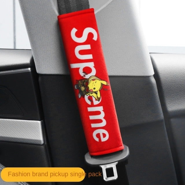 Car seat belt cover in Pikachu or Pokemon design