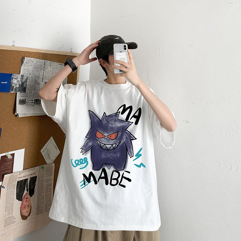 Cool oversize t-shirt with Pokémon Gengar print
