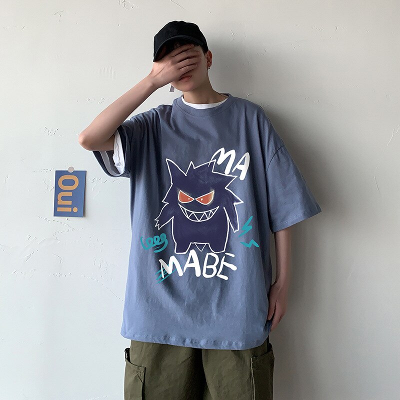 Cool oversize t-shirt with Pokémon Gengar print