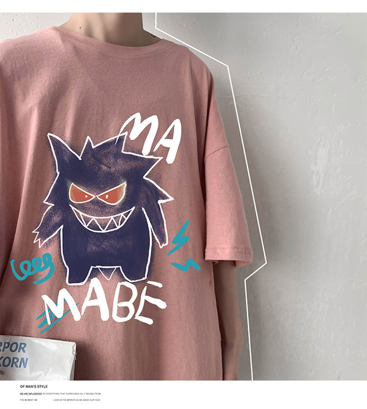 Cool oversize t-shirt with Pokémon Gengar print