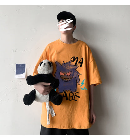 Cool oversize t-shirt with Pokémon Gengar print