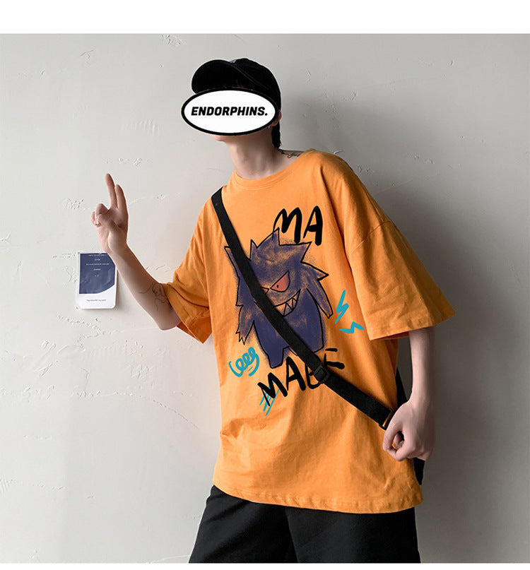 Cool oversize t-shirt with Pokémon Gengar print