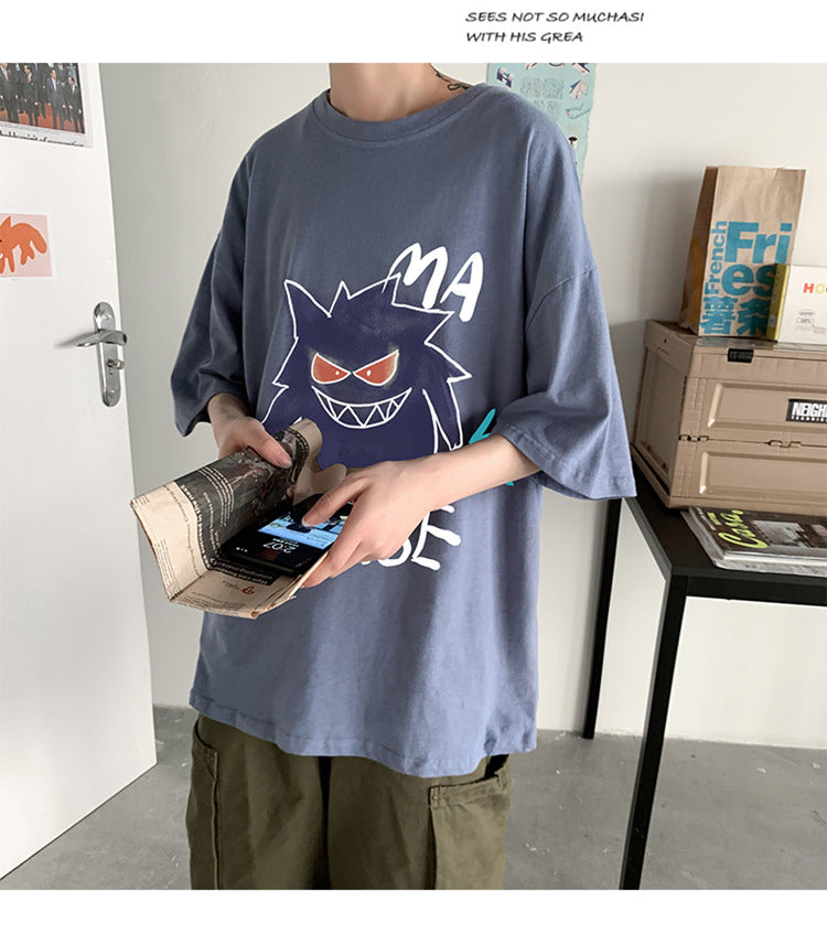 Cool oversize t-shirt with Pokémon Gengar print
