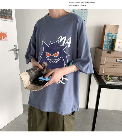 Cool oversize t-shirt with Pokémon Gengar print