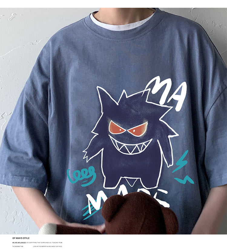 Cool oversize t-shirt with Pokémon Gengar print
