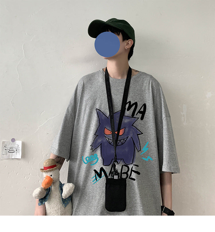 Cool oversize t-shirt with Pokémon Gengar print