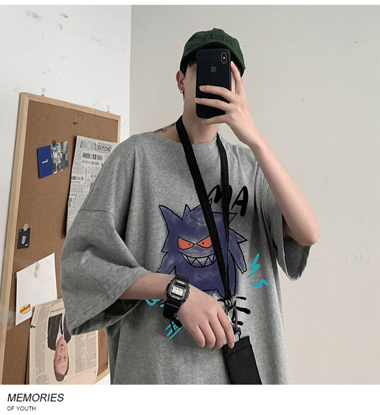 Cool oversize t-shirt with Pokémon Gengar print