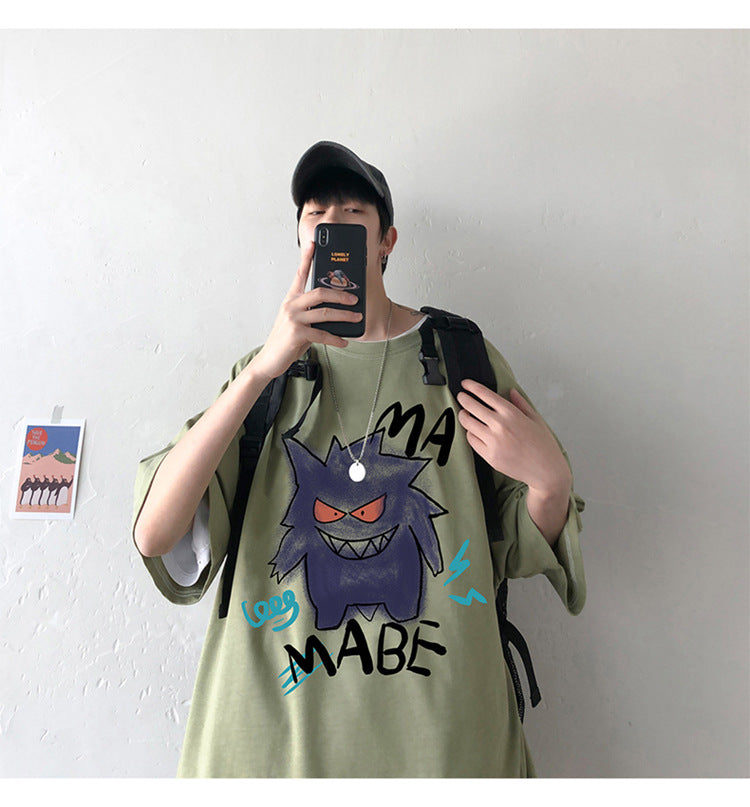 Cool oversize t-shirt with Pokémon Gengar print