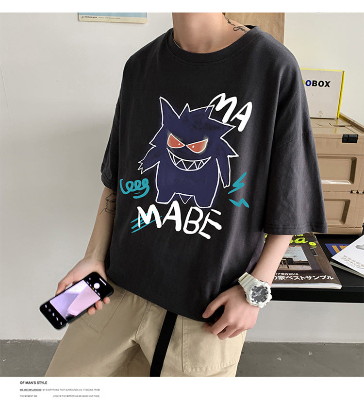 Cool oversize t-shirt with Pokémon Gengar print