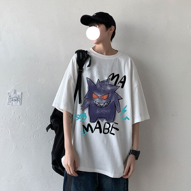 Cool oversize t-shirt with Pokémon Gengar print