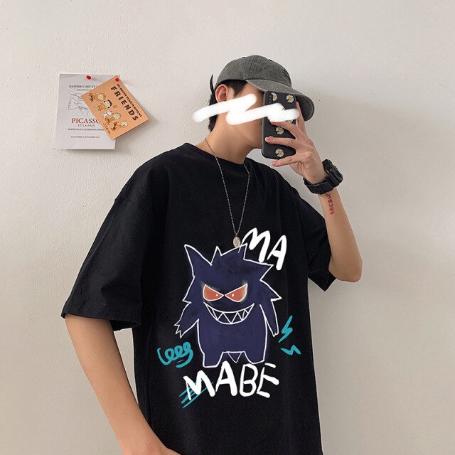 Cool oversize t-shirt with Pokémon Gengar print