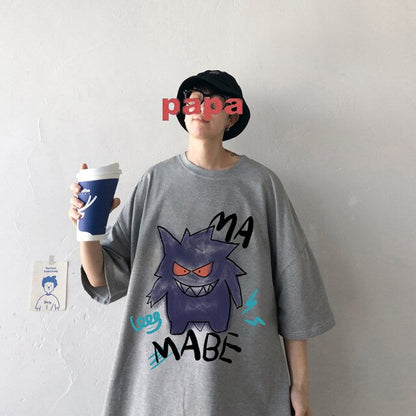Cool oversize t-shirt with Pokémon Gengar print