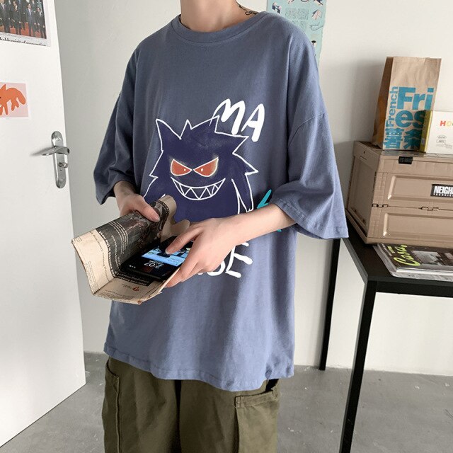 Cool oversize t-shirt with Pokémon Gengar print