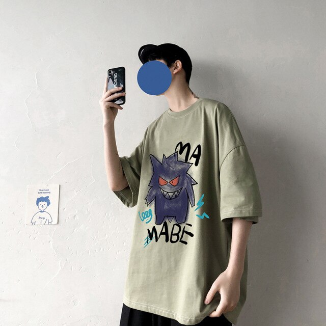 Cool oversize t-shirt with Pokémon Gengar print