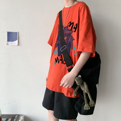 Cool oversize t-shirt with Pokémon Gengar print