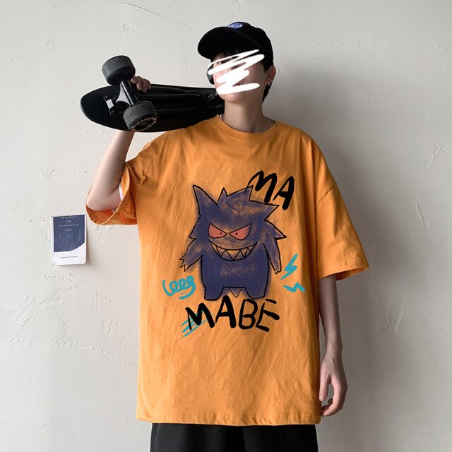 Cool oversize t-shirt with Pokémon Gengar print