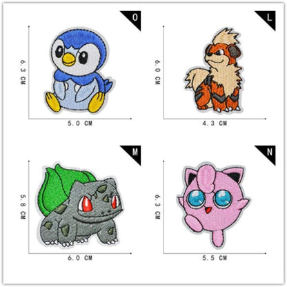 16 pcs. Pokemon fabric patches to sew on