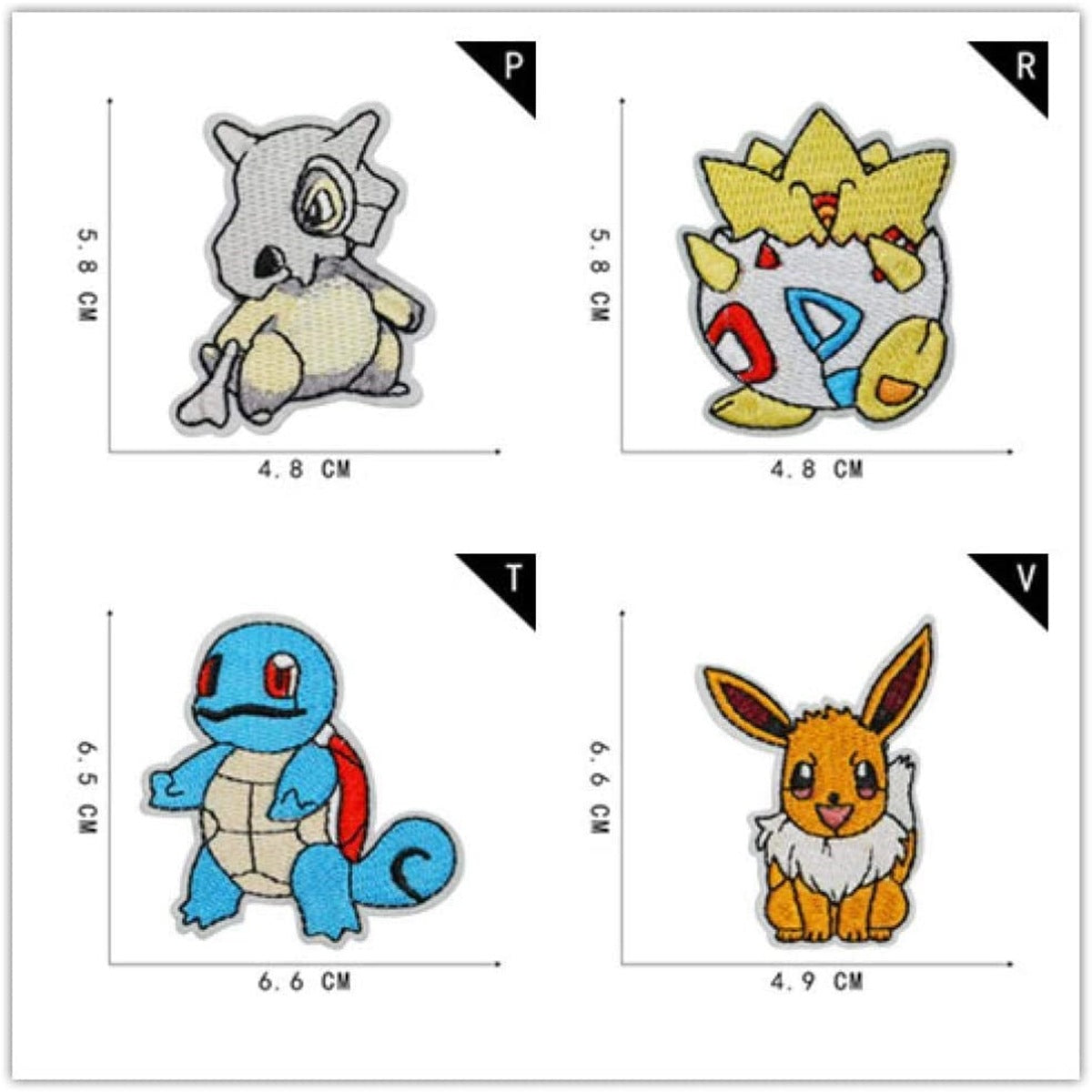 16 pcs. Pokemon fabric patches to sew on