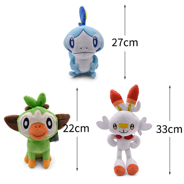 3-piece Pokémon plush figures region collection