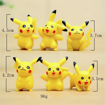 6 Pikachu PVC Pokeball figures (about 4 cm)
