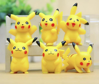 6 Pikachu PVC Pokeball figures (about 4 cm)