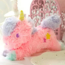 Colorful cuddly wuschel unicorn soft toys