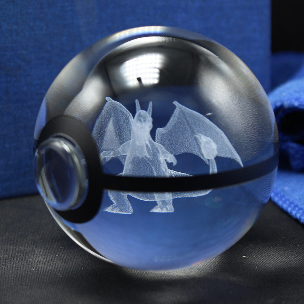 Charizard Glurak Crystal Pokemon Go Ball with 3D Effect