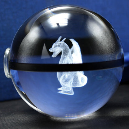 Charizard Glurak Crystal Pokemon Go Ball with 3D Effect