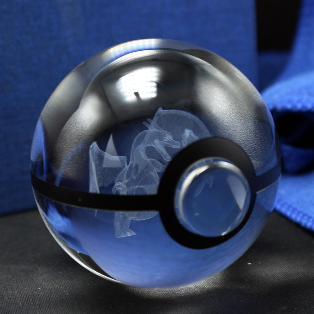 Charizard Glurak Crystal Pokemon Go Ball with 3D Effect
