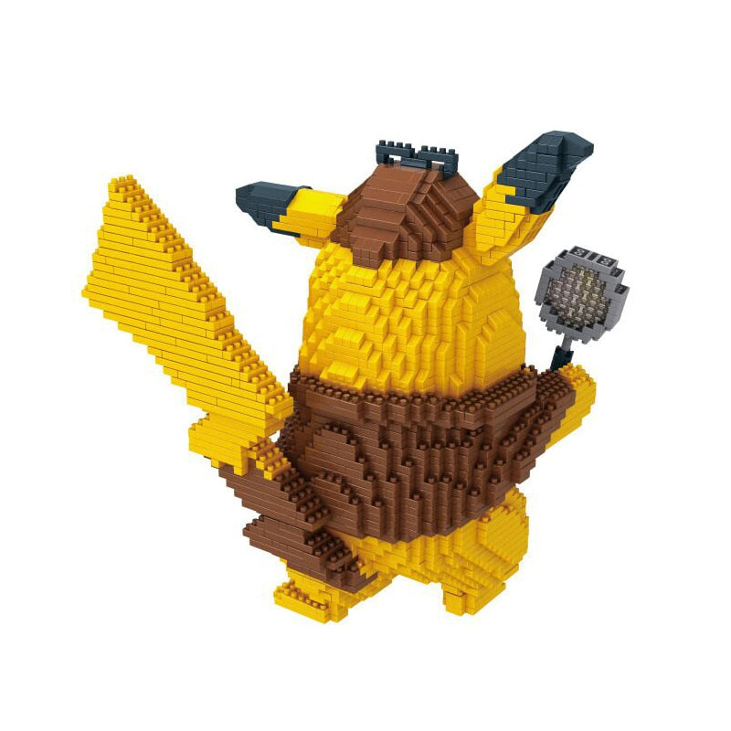 Detective Pikachu building block model (15cm x 15cm x 15cm)